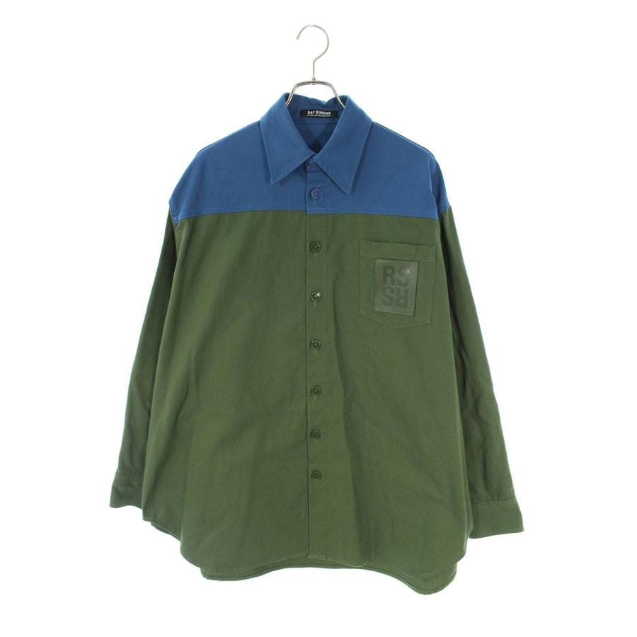 ラフシモンズ RAF SIMONS 22AW Oversized bicolor denim shirts サイズ