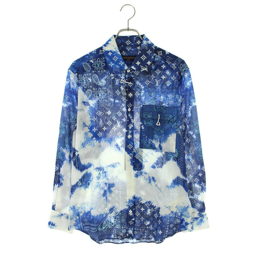 美品✨ ルイヴィトン 長袖シャツ ダミエ ロゴ 薄手 ブラック 高級 XS 