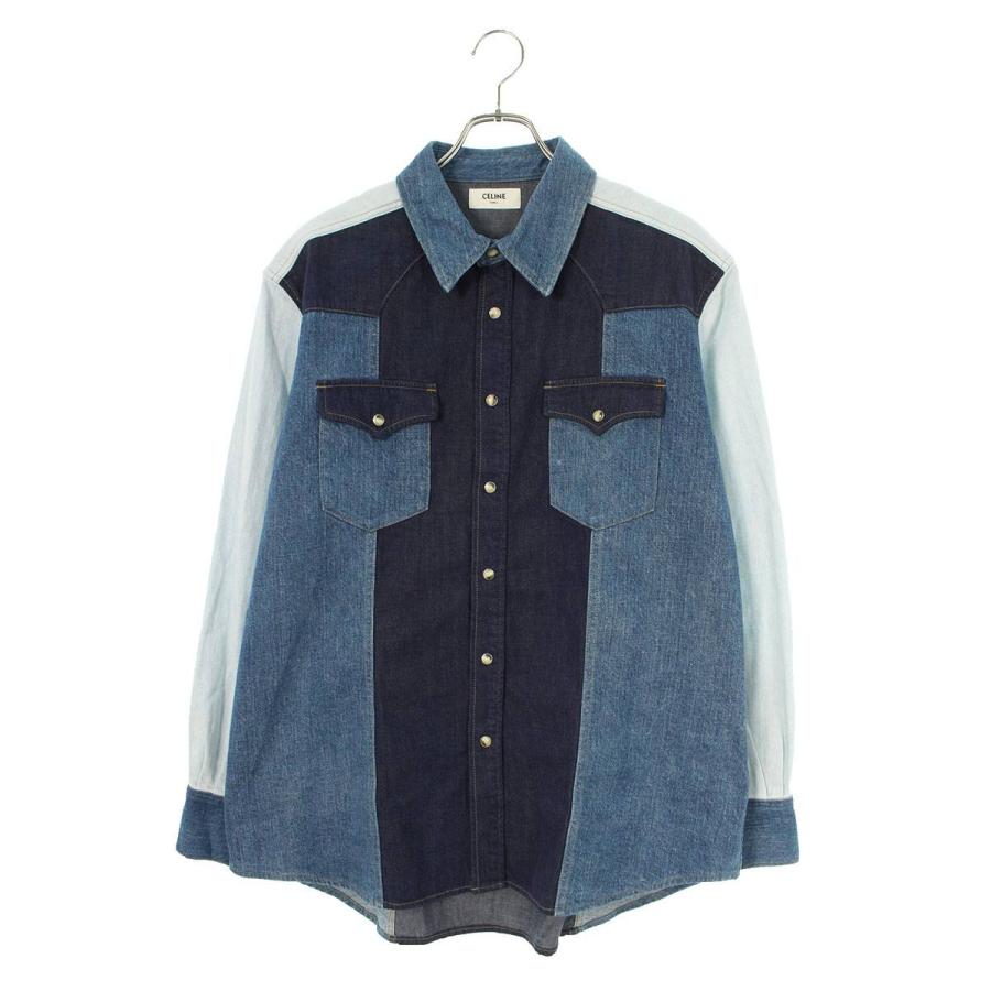 CELINE セリーヌ 長袖シャツ 23AW サイズ:M パッチワークデニム CELINE セリーヌ 長袖シャツ 23AW サイズ:M パッチワークデニム