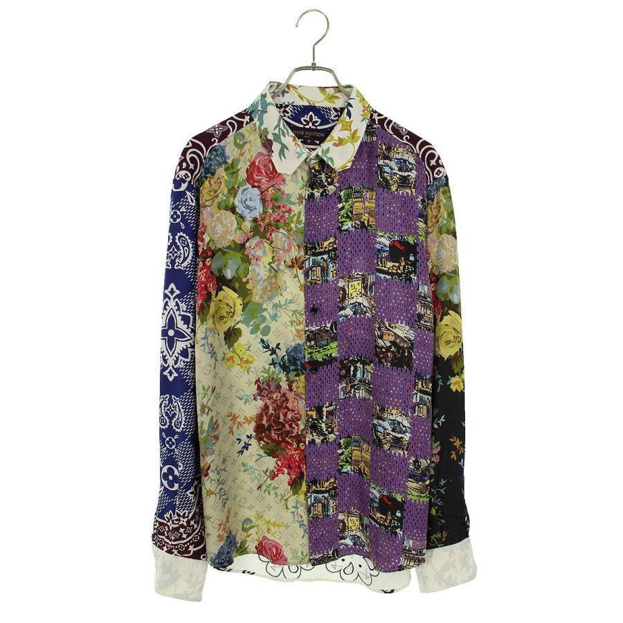 ルイヴィトン 長袖シャツ 22AW サイズ:XXL モノグラム総柄シルク長袖  
