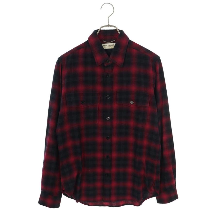 楽天市場】【中古】SAINT LAURENT PARIS オンブレチェックシャツ 
