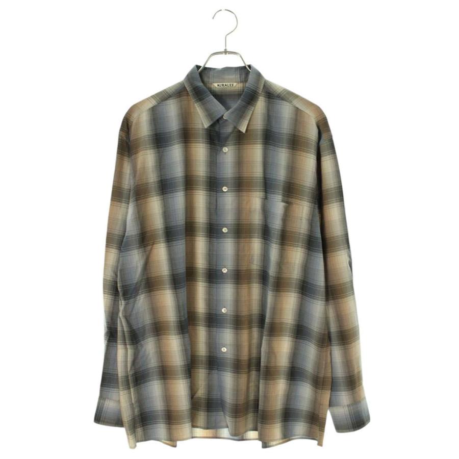 オーラリー AURALEE 20AW SUPER LIGHT WOOL CHECK SHIRTS A20AS01LC 