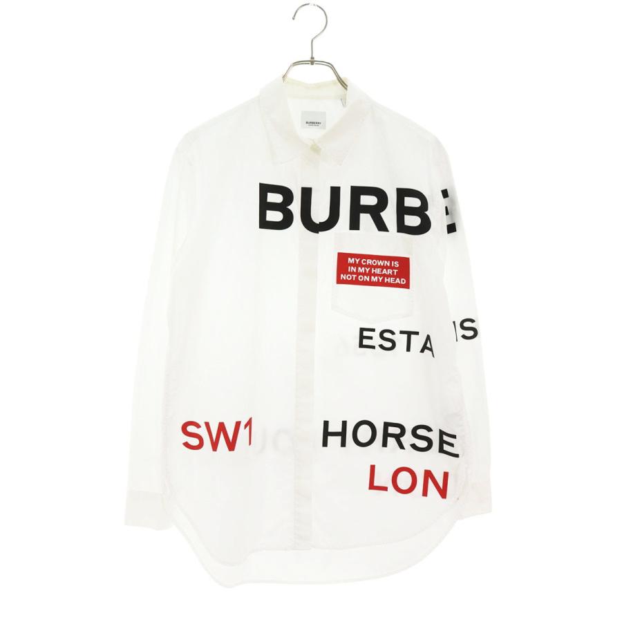 未使用 BURBERRY ホースフェリー ロゴ シャツ ホワイト 希少XS