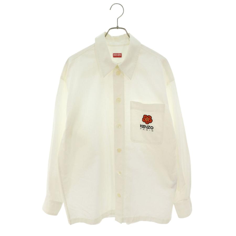 ケンゾー FD65CH5079LA サイズ:S フラワー刺繍長袖シャツ 中古 BS99  