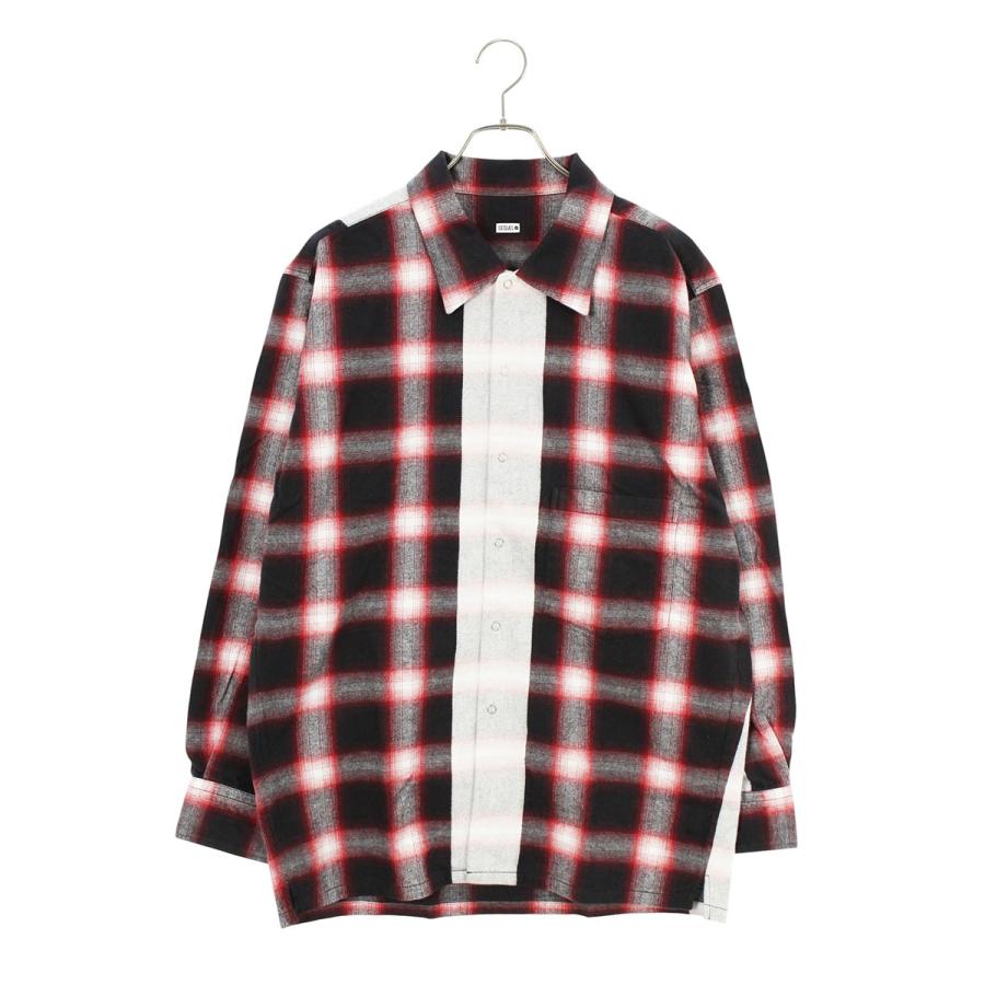 シークエル サイズ:M  23AW  SQ-23AW-SH-03 ラインデザインチェック長袖シャツ 中古 BS99 シークエル サイズ:M 23AW SQ-23AW-SH-03 ラインデザインチェック長袖