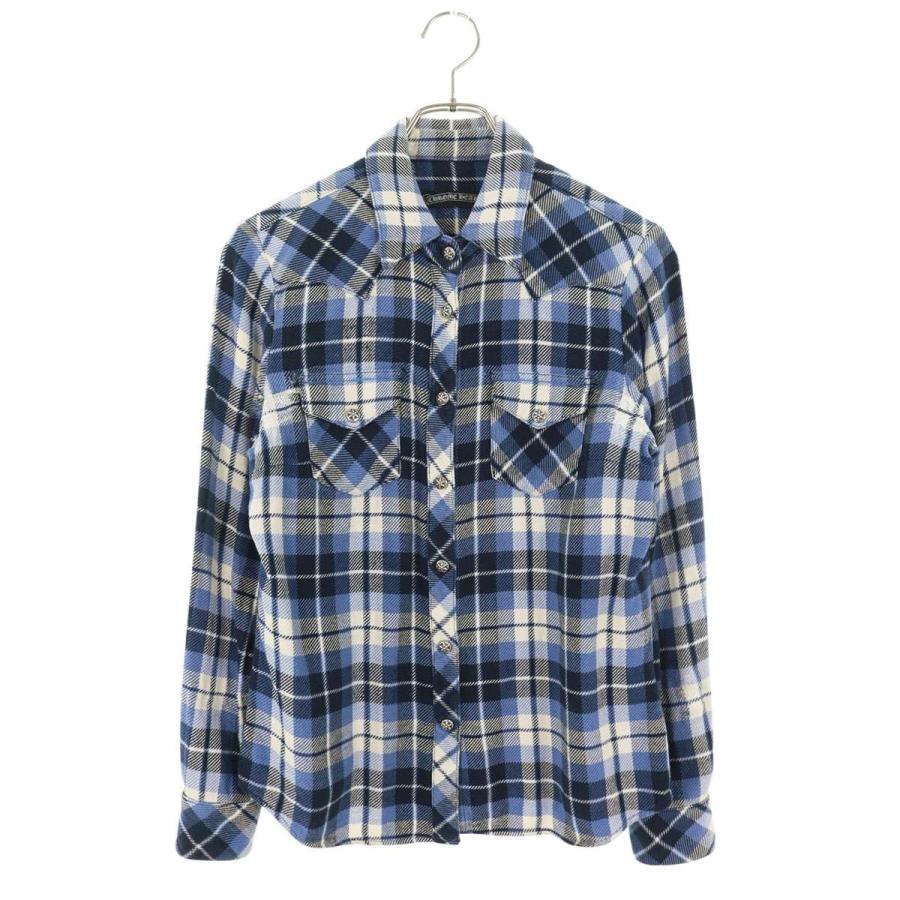 クロムハーツ サイズ:XS スターボールクロスパッチチェック長袖シャツ 中古 NO05 CHROME HEARTS（クロムハーツ） 長袖シャツ サイズ:XS スターボール