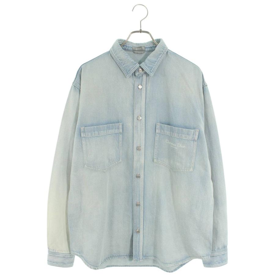 ディオール サイズ:40 583D487A3015 ロゴ刺繍デニム長袖シャツ 中古