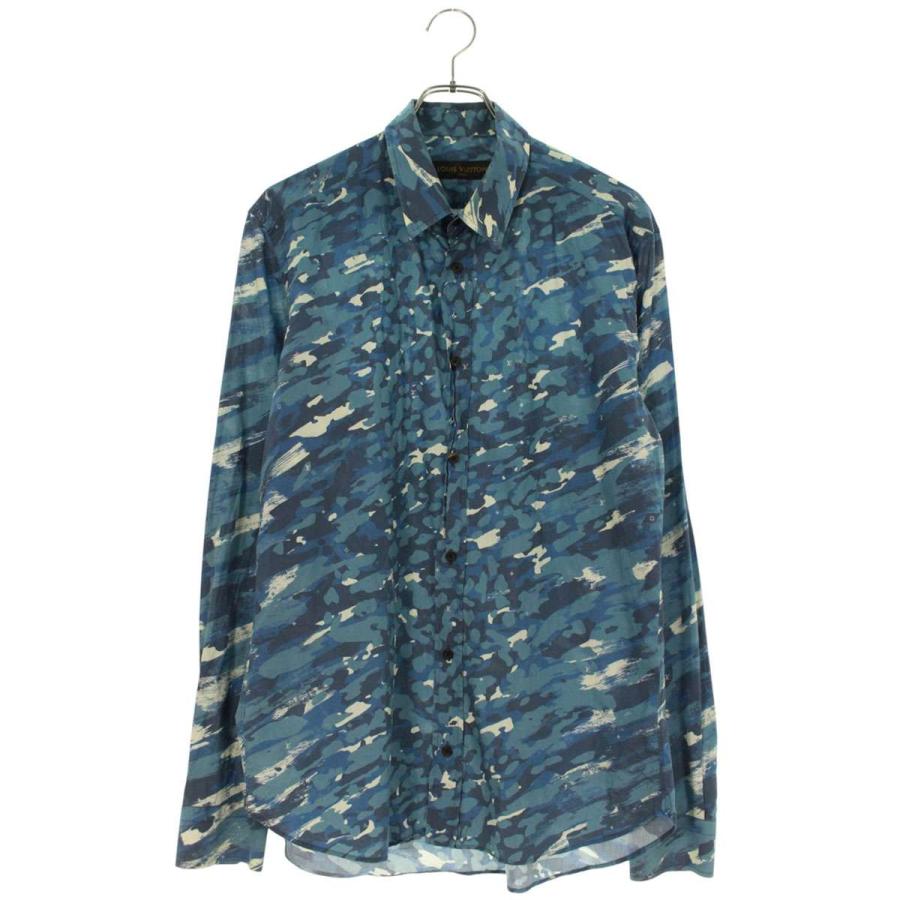 ルイヴィトン サイズ:L  16SS  RM161 AX3 H9S56W カモフラ長袖シャツ 中古 BS99 LOUIS VUITTON（ルイ・ヴィトン） 長袖シャツ サイズ:L 16SS RM161 AX3