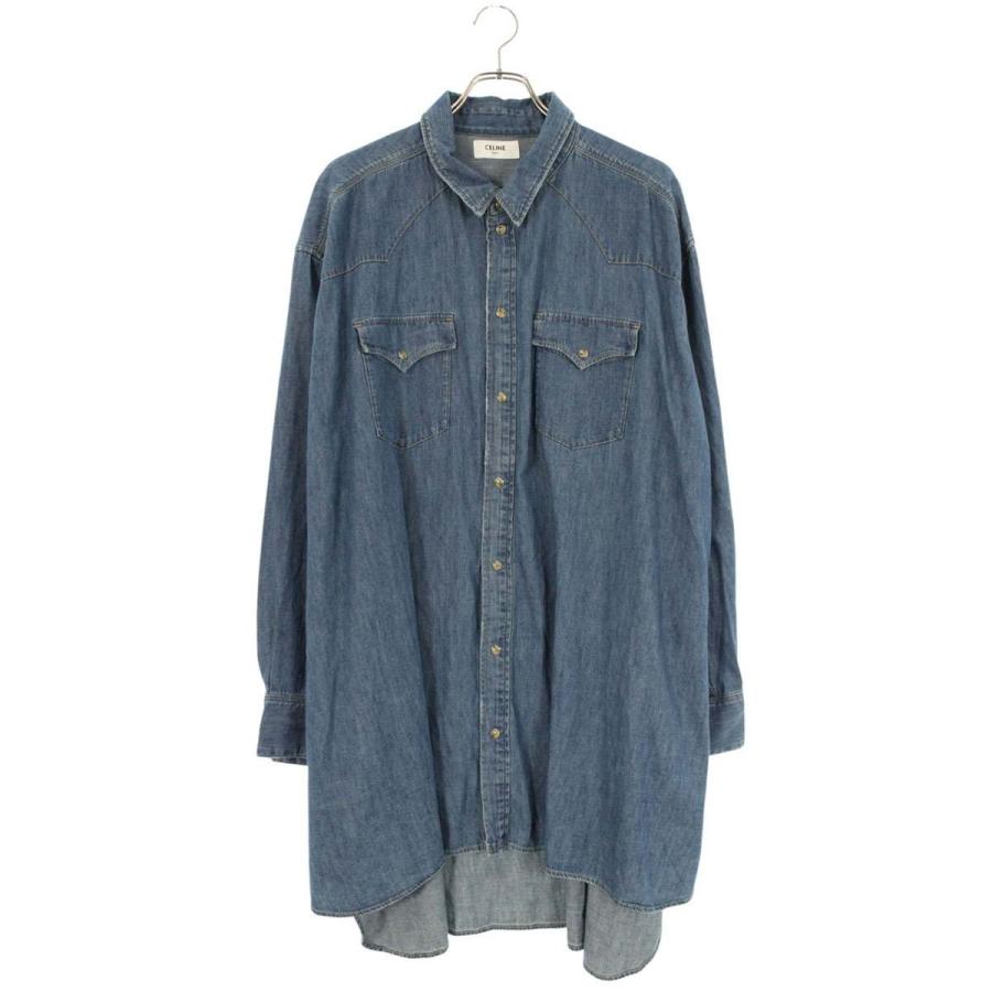 セリーヌ サイズ:XL  2T217362M ウエスタンデニム長袖シャツ 中古 BS99 CELINE（セリーヌ） 長袖シャツ サイズ:XL 2T217362M ウエスタンデニム
