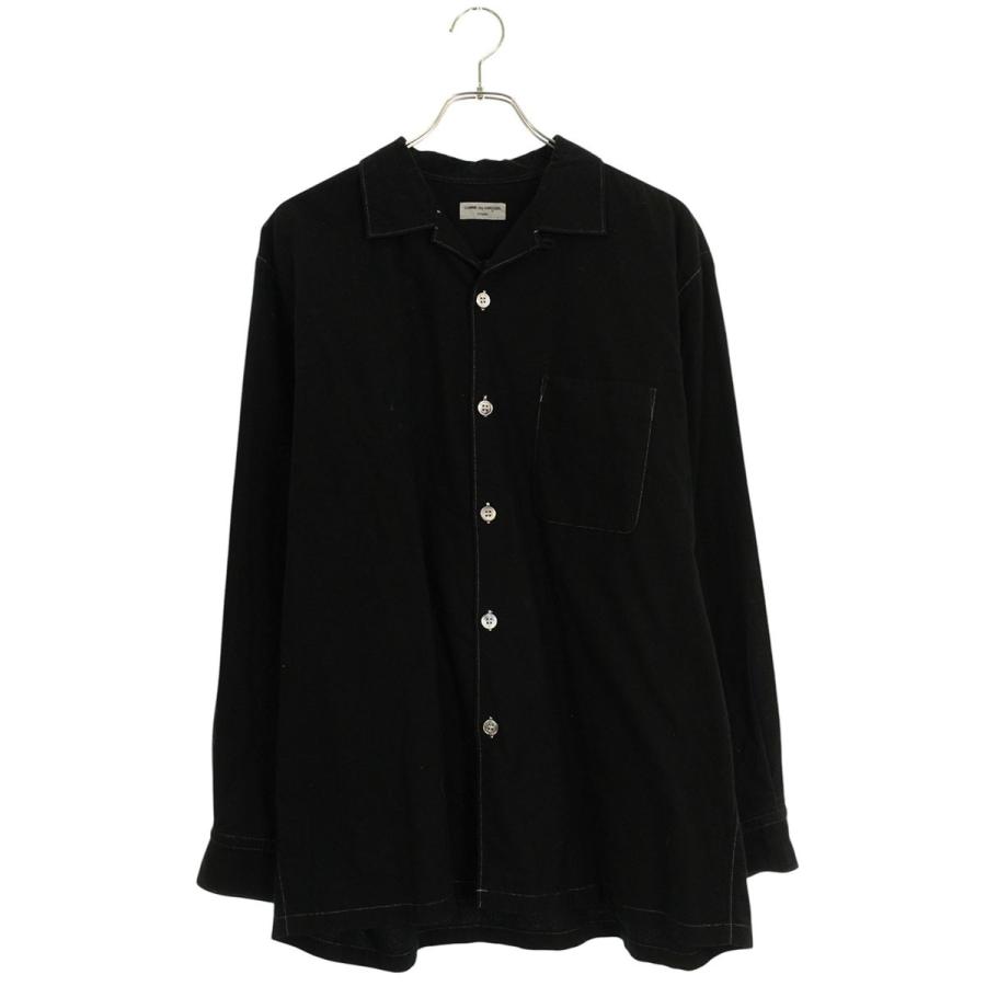 AD1998 コムデギャルソンオム オープンカラーシャツ ブラック
