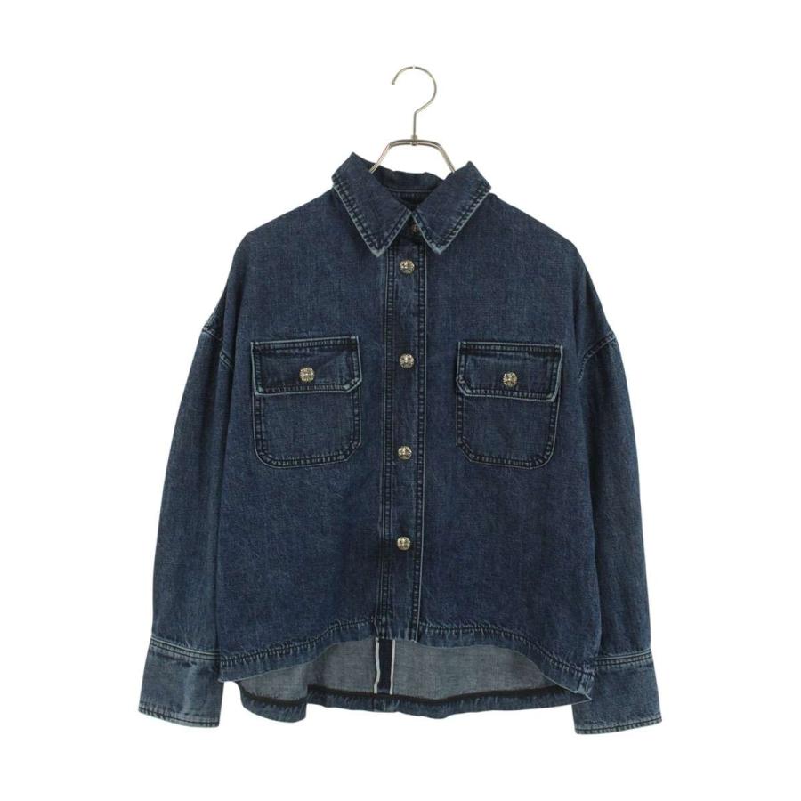 クロムハーツ サイズ:S WORK DOG ワークドッグ クロスボールボタンデニム長袖シャツ 中古 OS06 CHROME HEARTS（クロムハーツ） 長袖シャツ サイズ:S WORK DOG ワーク