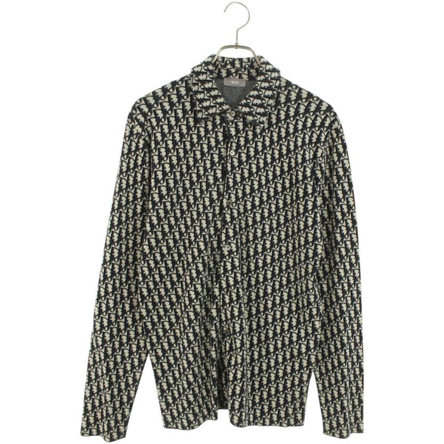 ディオール サイズ:L  023M550AT099 オブリーク柄総柄ニット長袖シャツ 中古 SS13 ディオール サイズ:XS 023M550AT099 オブリーク柄総柄ニット長袖シャツ
