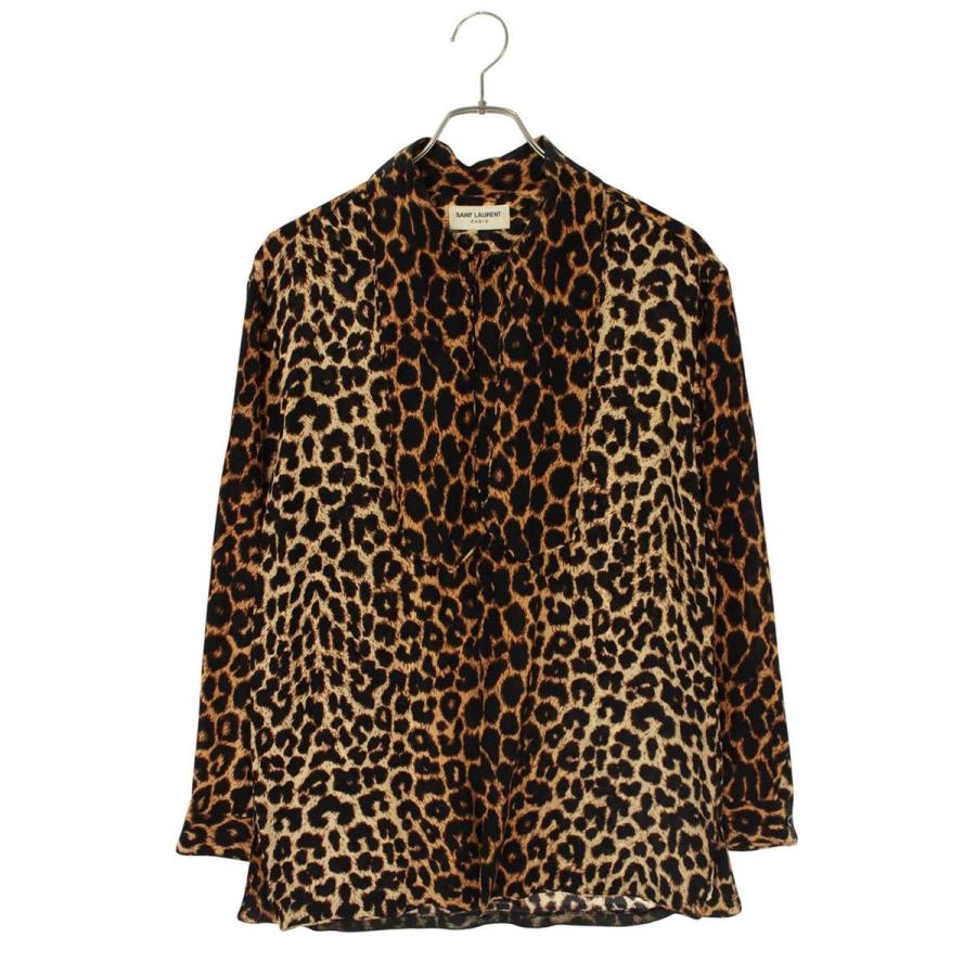 サンローランパリ サイズ:38  627799 Y2B09 レオパードタイ長袖シャツ 中古 SS13 SAINT LAURENT サンローランパリ サイズ:38 627799 Y2B09 レオパード