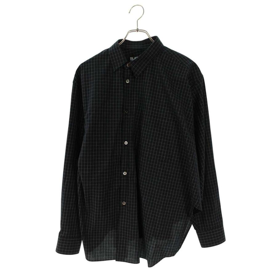 ブラックコムデギャルソン サイズ:S  1O-B011 チェック変形長袖シャツ 中古 BS99 BLACK COMME des GARCONS ブラックコムデギャルソン サイズ:S 1O-B011