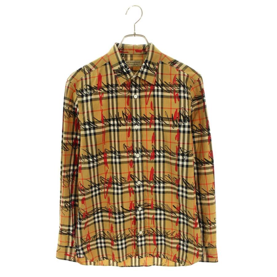 バーバリー  4075572 スクリブルチェックコットン長袖シャツ メンズ S BURBERRY（バーバリー） サイズ:S 4075572 スクリブルチェックコットン