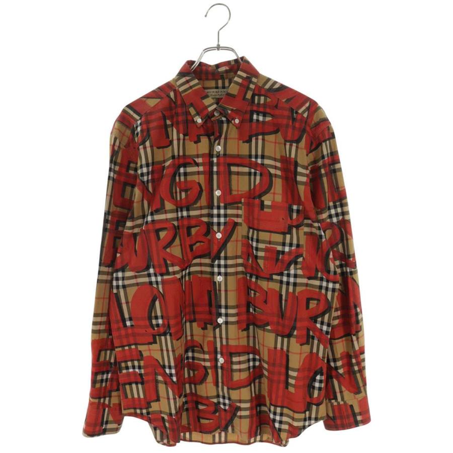 BURBERRY（バーバリー） サイズ:L 8002928 総ロゴデザイン長袖シャツ