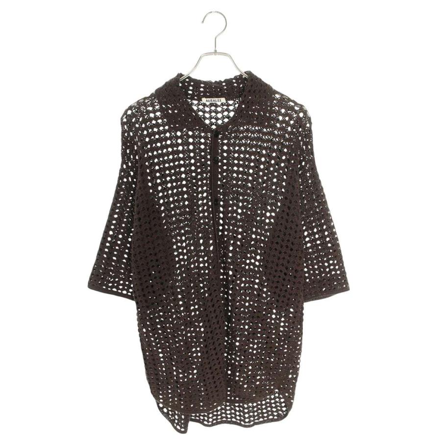 AURALEE オーラリー 半袖シャツ A22SS01KB サイズ:3 ニット半袖シャツ 