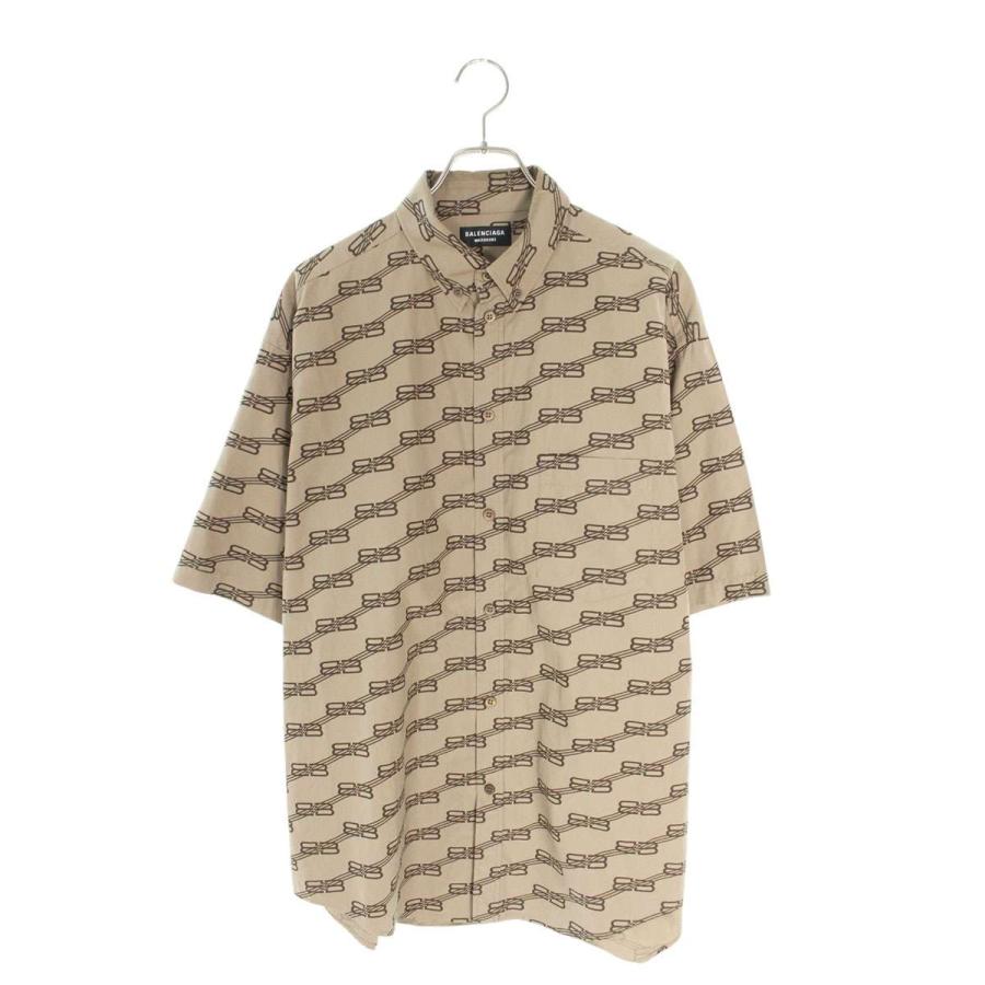 バレンシアガ 半袖シャツ 22SS 681702 TML36 サイズ:37 BBロゴ総柄半袖 