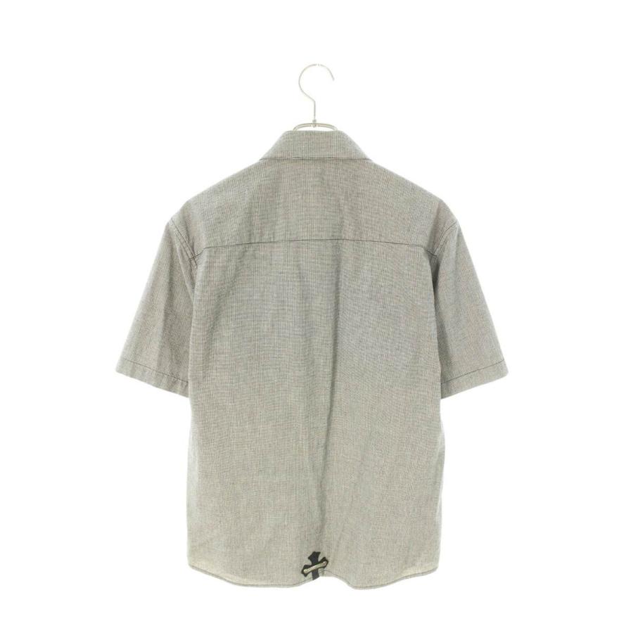 クロムハーツ ダガーハーフジップクロスパッチ付き半袖シャツ メンズ Ｓ(JVP） クロムハーツ ダガーハーフジップクロスパッチ付き半袖シャツ