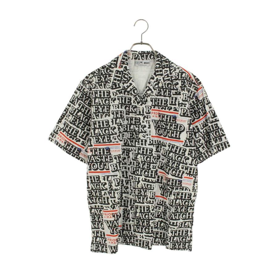 ブラックアイパッチ  ウェイステッドユース サイズ:L ロゴ総柄半袖シャツ 中古 BS99 BlackEyePatch（ブラックアイパッチ） ウェイステッドユース サイズ:L