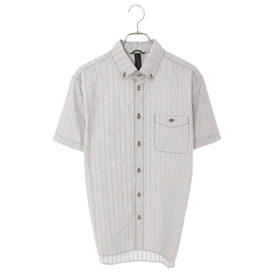 クロムハーツ サイズ:L クロスボールボタンボタンダウン半袖シャツ 中古 SS07 CHROME HEARTS（クロムハーツ） 半袖シャツ サイズ:L クロスボール