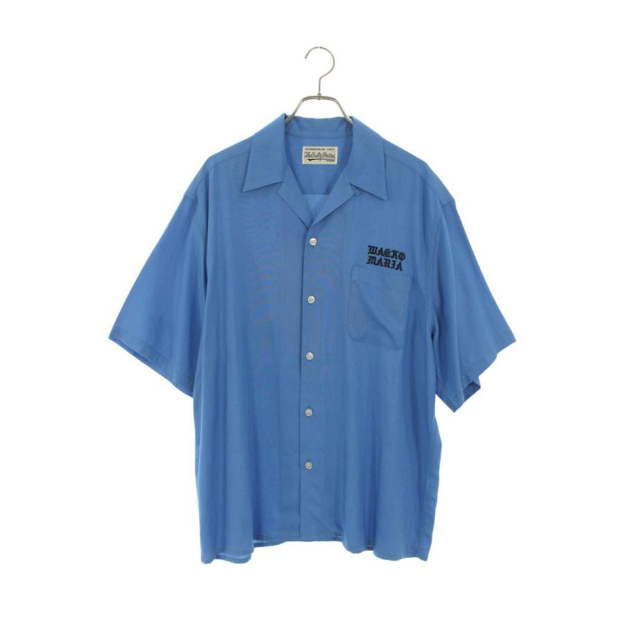ワコマリア サイズ:L ロゴ刺繍ハワイアン半袖シャツ 中古 BS99 WACKO MARIA（ワコマリア） サイズ:L ロゴ刺繍ハワイアン半袖シャツ