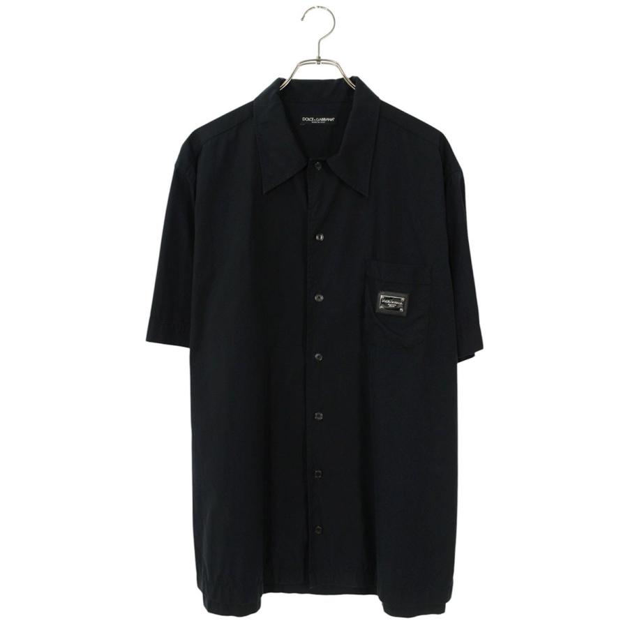 ドルチェアンドガッバーナ サイズ:42  G5JH9T GF855 ロゴプレート付き半袖シャツ 中古 BS99 DOLCE&GABBANA（ドルチェ & ガッバーナ） ドルチェアンドガッバーナ