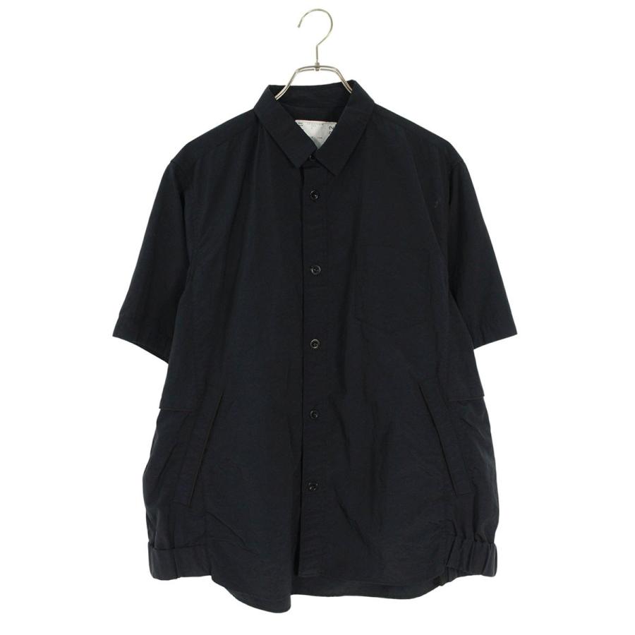 サカイ サイズ:3  25SS  25-03722M ナイロン半袖シャツ 中古 BS99 sacai（サカイ） サイズ:3 25SS 25-03722M ナイロン半袖シャツ 中古