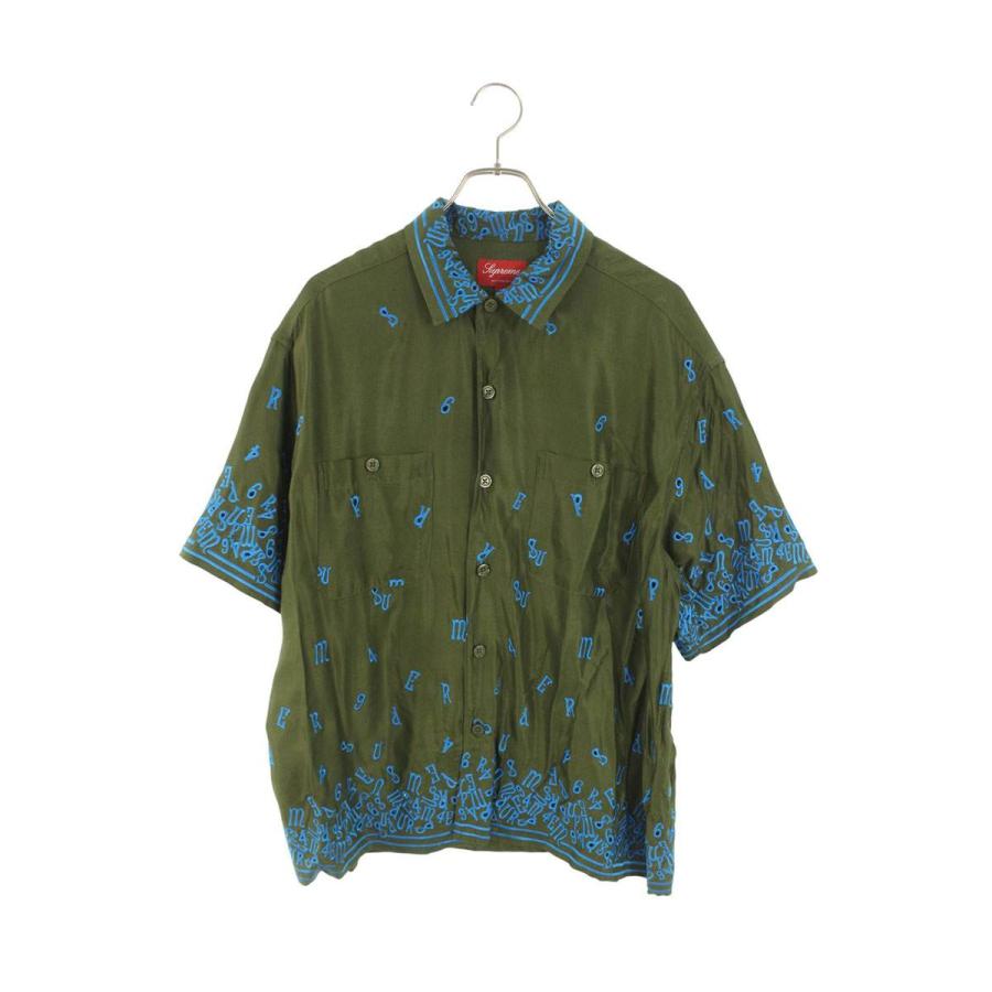 シュプリーム サイズ:M  23SS  Nouveau Embroidered S S Shirt エンブロイダリー刺繍半袖シャツ 中古 BS99 Supreme（シュプリーム） 半袖シャツ サイズ:M 23SS Nouveau