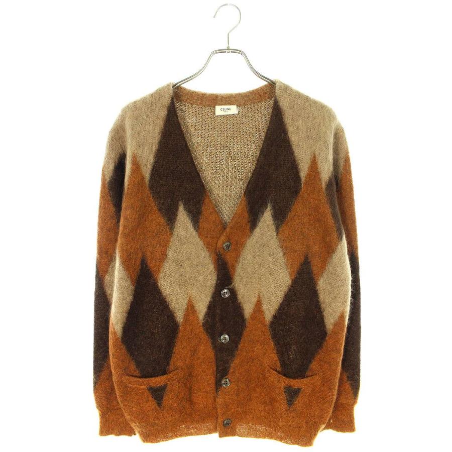 CELINE セリーヌ カーディガン サイズ:XS アーガイルモヘア CELINE セリーヌ カーディガン サイズ:XS アーガイルモヘア