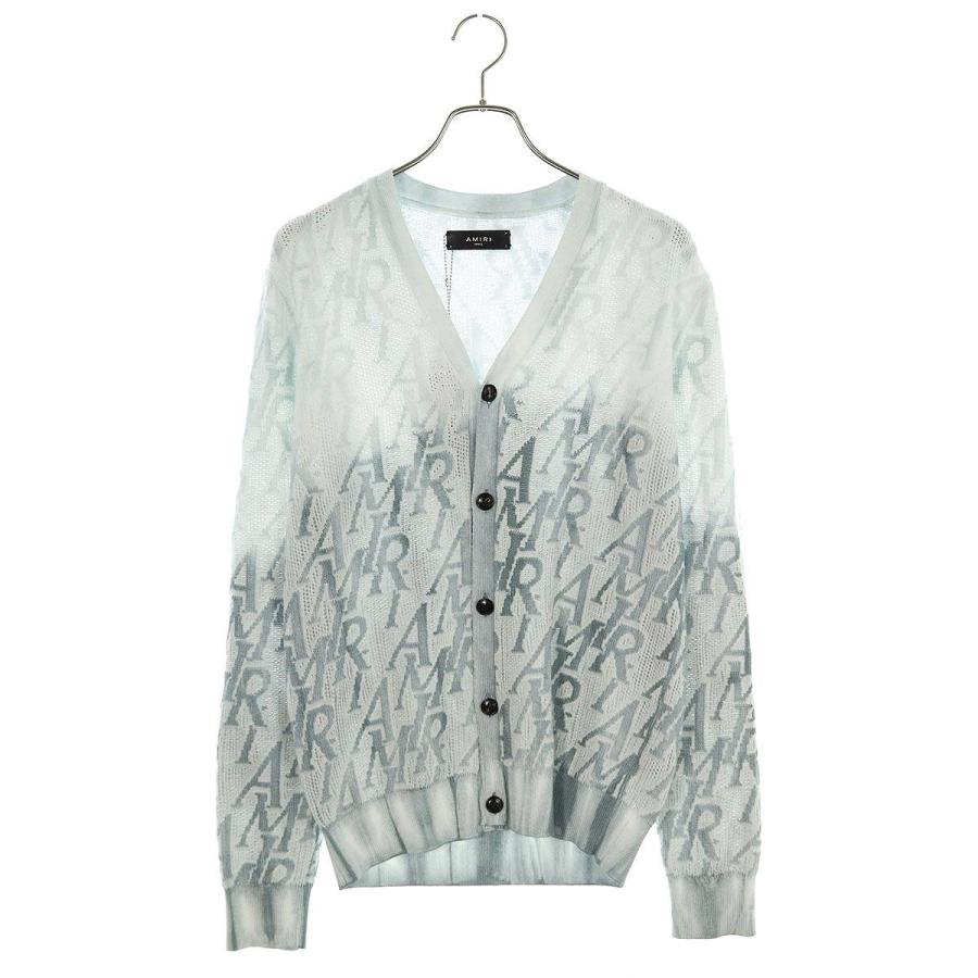 アミリ サイズ:S  24SS  AMKNCD1001 グラデーションロゴ総柄カーディガン 新古品 SB01 AMIRI（アミリ） カーディガン 24SS サイズ:S グラデーションロゴ総柄