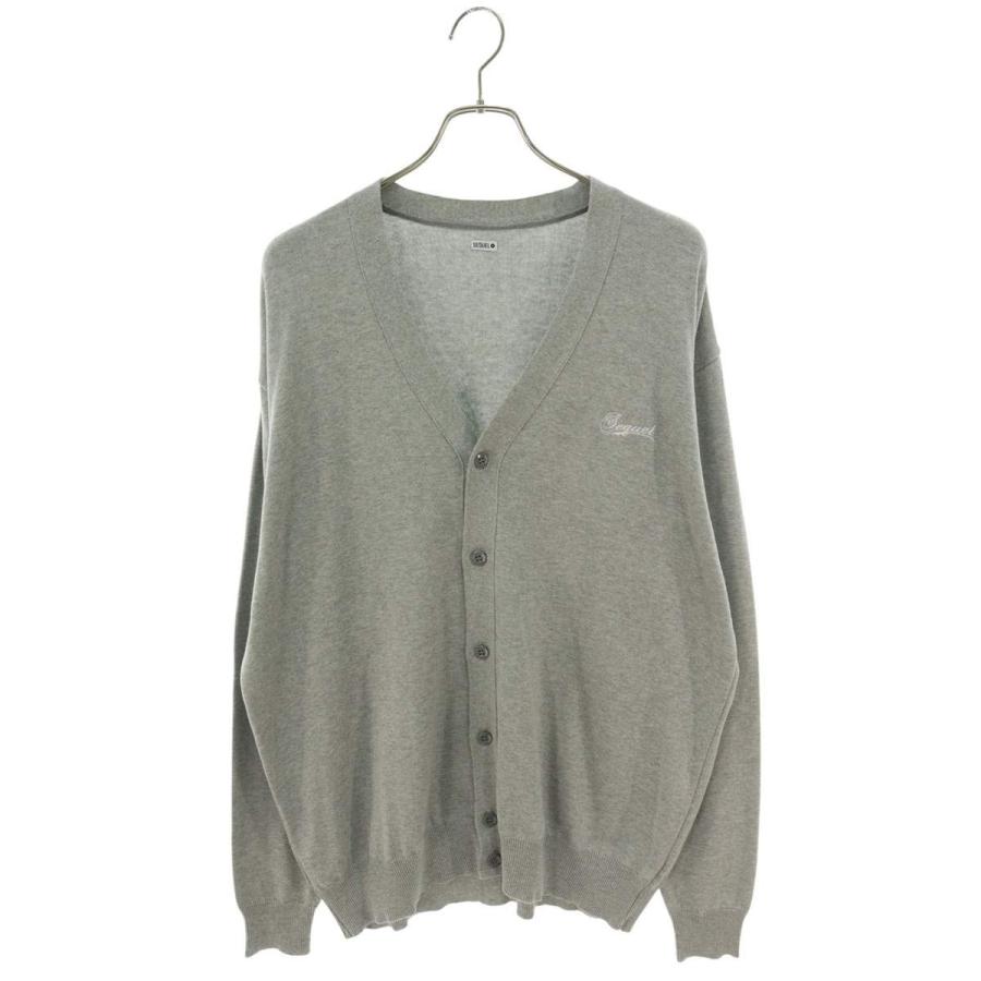 シークエル カーディガン サイズ:L ロゴ刺繍ニットカーディガン 中古  