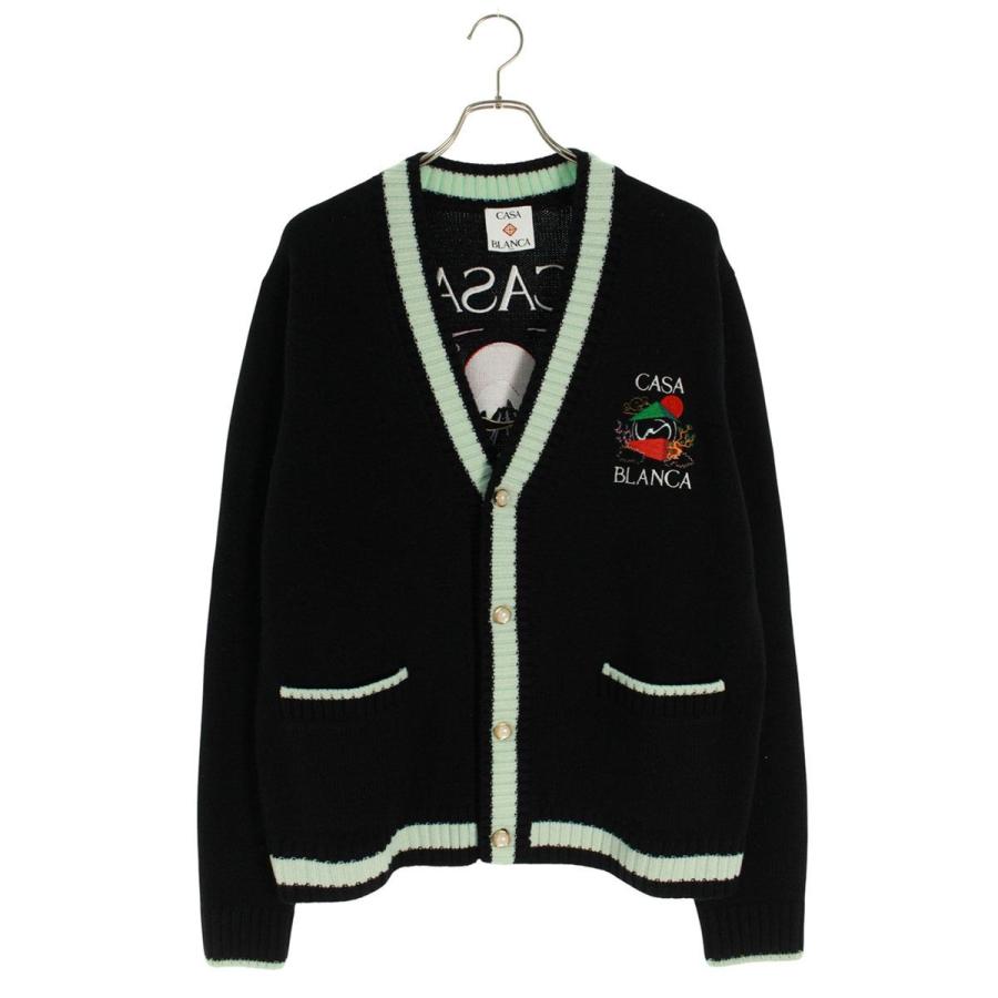 カサブランカ CASABLANCA  25AW  MPF25KW1001 刺繍デザインバイカラーカーディガン メンズ L Casablanca（カサブランカ） サイズ:L 25AW MPF25KW1001 刺繍デザイン