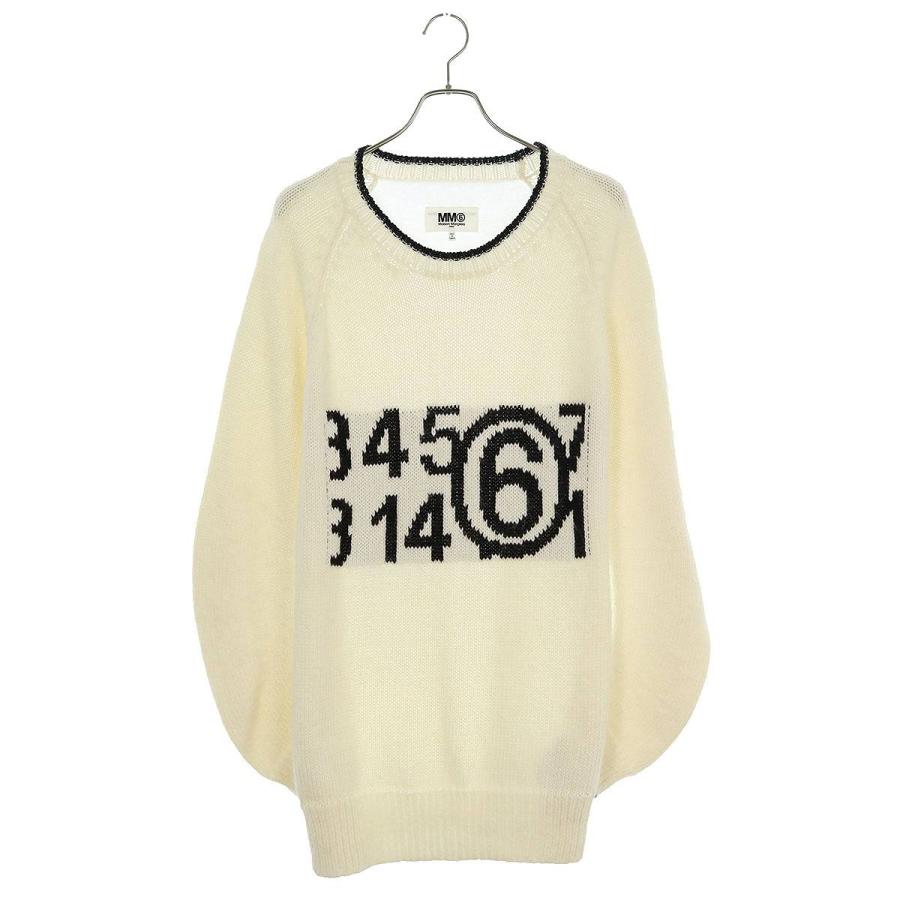 エムエムシックス ニット 23SS サイズ:M 素材切替ロゴオーバーサイズ 