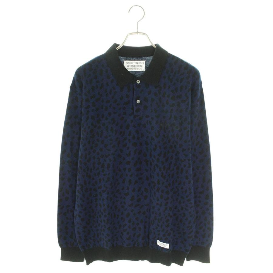 ワコマリア THE GUILTY PARTIES レオパード柄ニット BLUE