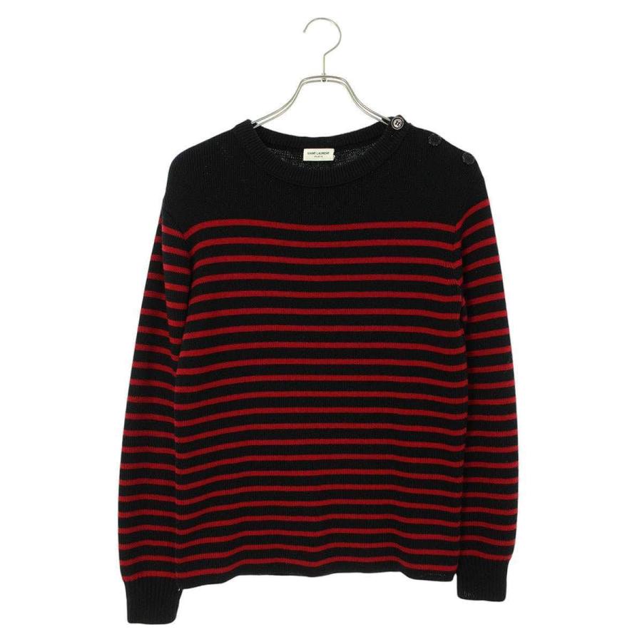サンローラン SAINT LAURENT ボーダー ニット タートルネック XS