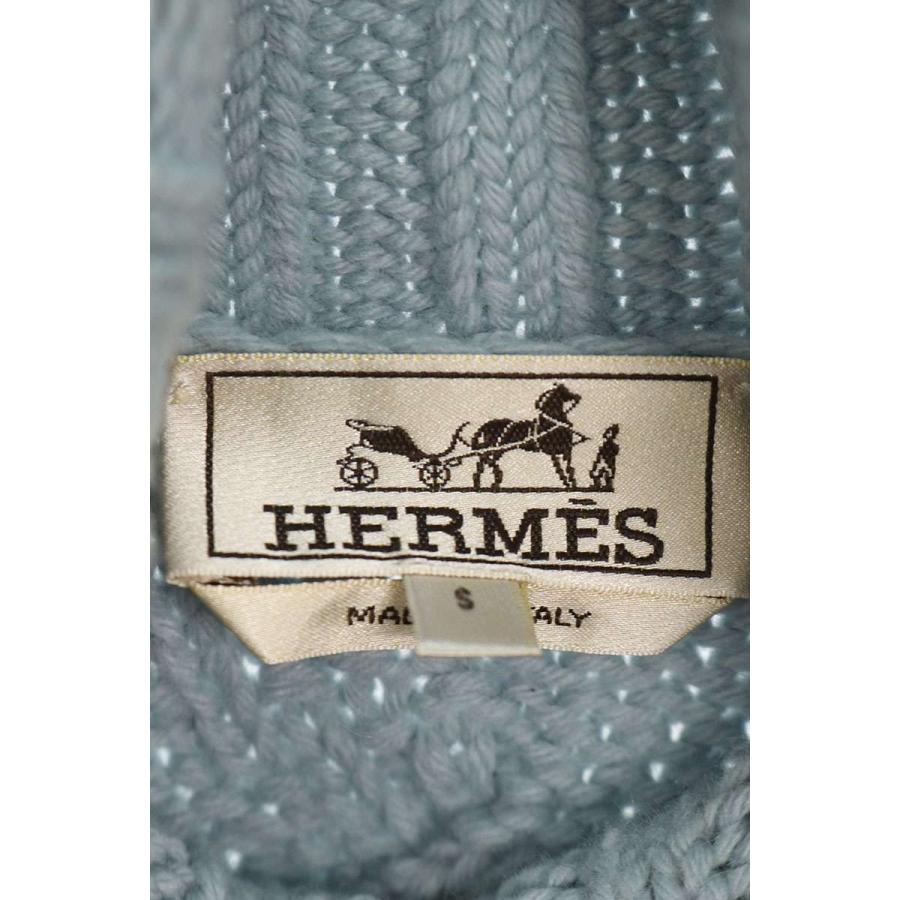 HERMES エルメス ニット サイズ:S タートルネック編み込みカシミヤ混 