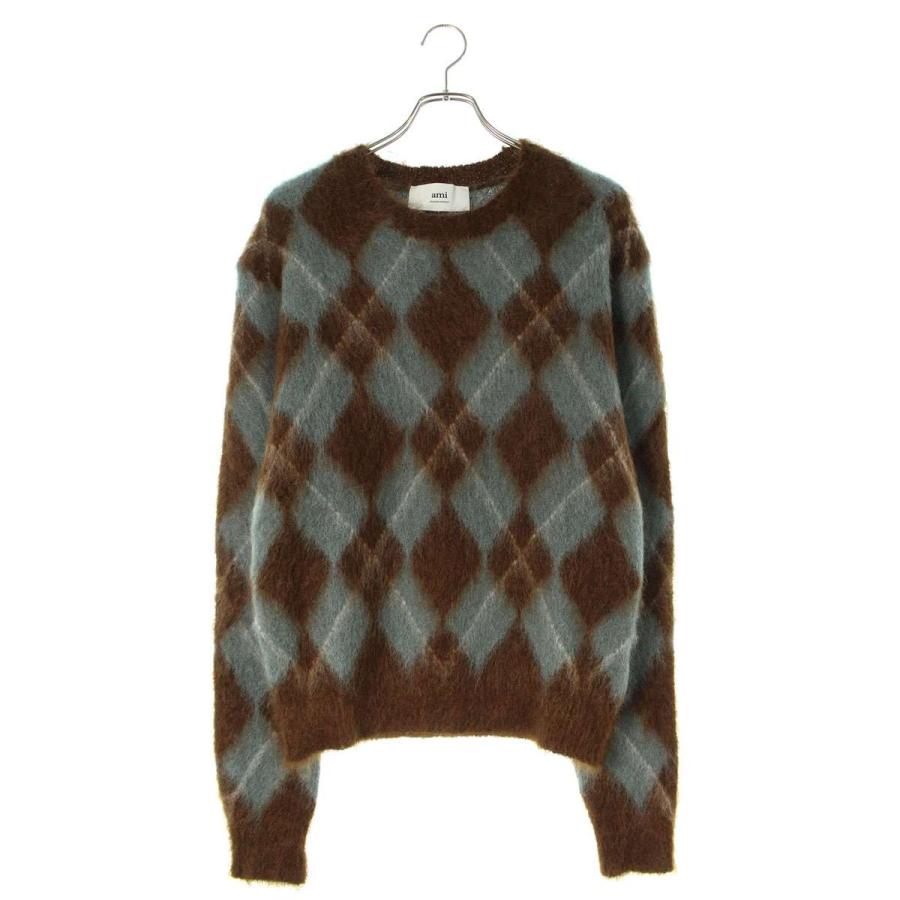 アミアレクサンドルマテュッシ  24AW  HKS047KN0058 アーガイルモヘアニット メンズ L AMI Alexandre Mattiussi アミアレクサンドルマテュッシ ニット 24AW