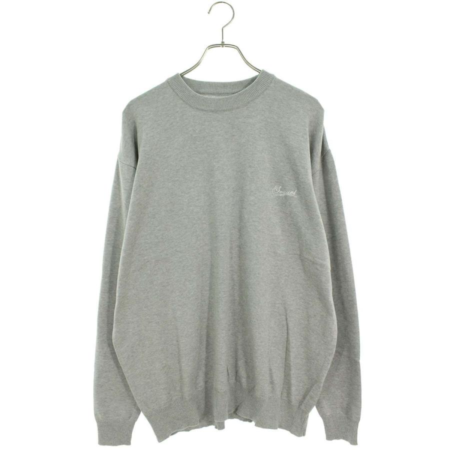 シークエル  24SS  SQ-24SS-KN-01 ロゴ刺繍ニット メンズ XL シークエル ニット 24SS SQ-24SS-KN-01 サイズ:XL ロゴ刺繍ニット 中古