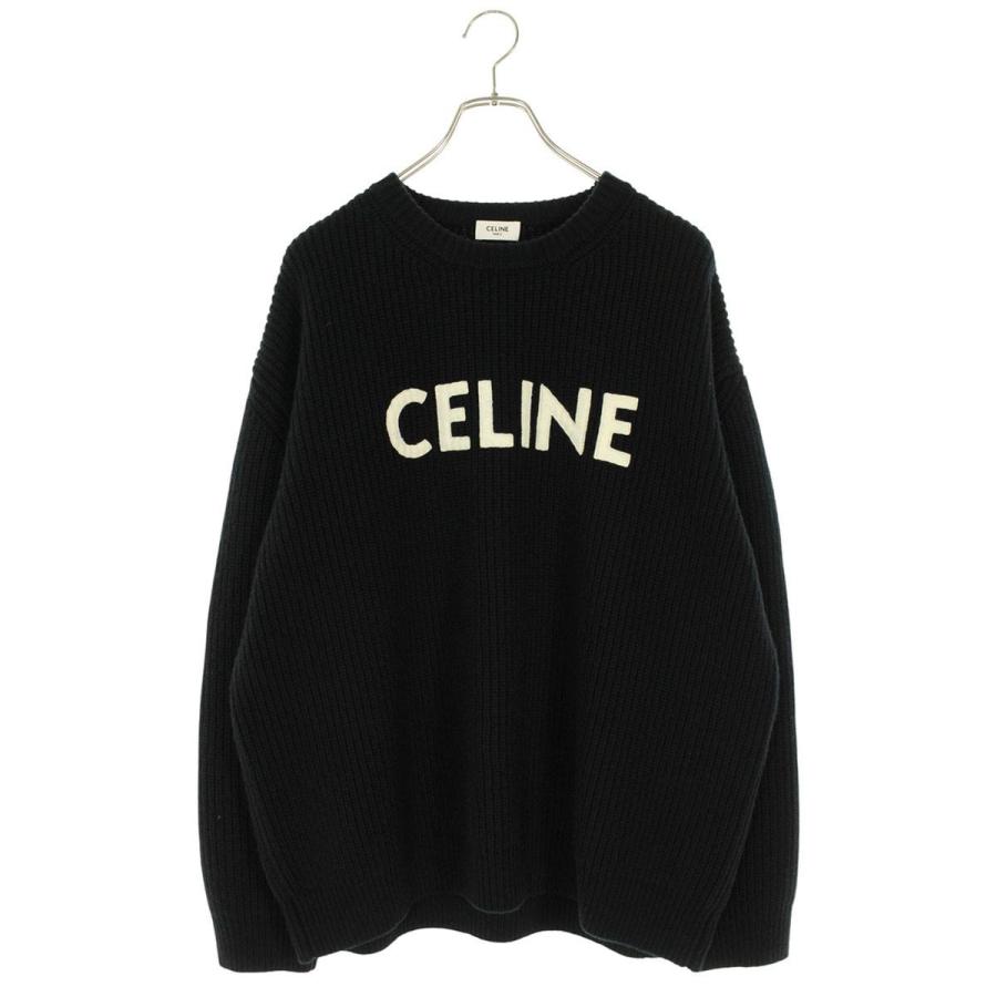 セリーヌ サイズ:S  2A09TA23p ロゴワッペンクルーネックニット 中古 SB01 CELINE（セリーヌ） サイズ:S 2A09TA23p ロゴワッペンクルーネック
