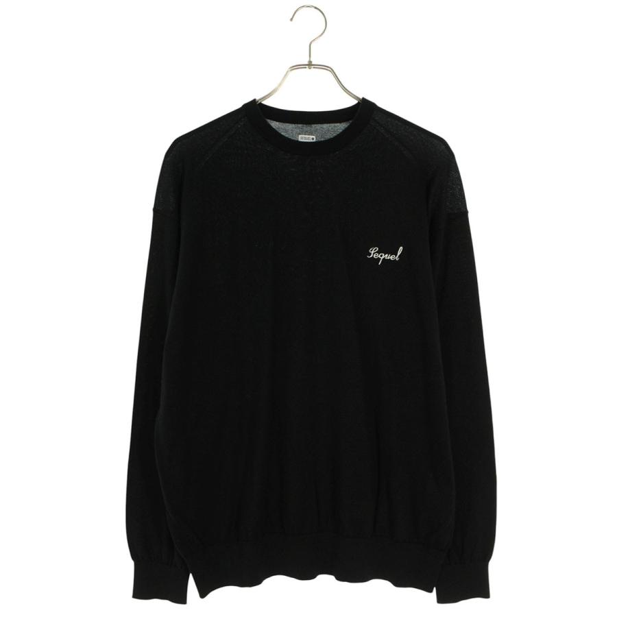 シークエル サイズ:M 25SS SQ-25SS-KN-01 ロゴ刺繍ニット 中古 BS99