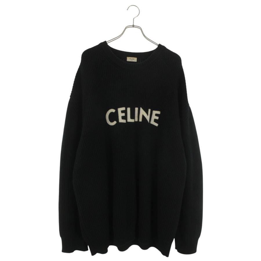 H*K様 CELINE オーバーサイズ ロゴ スタッズ ニット エディ期 超美品 CELINE（セリーヌ） ニット サイズ:XL 2A19R2050 フロントロゴニット