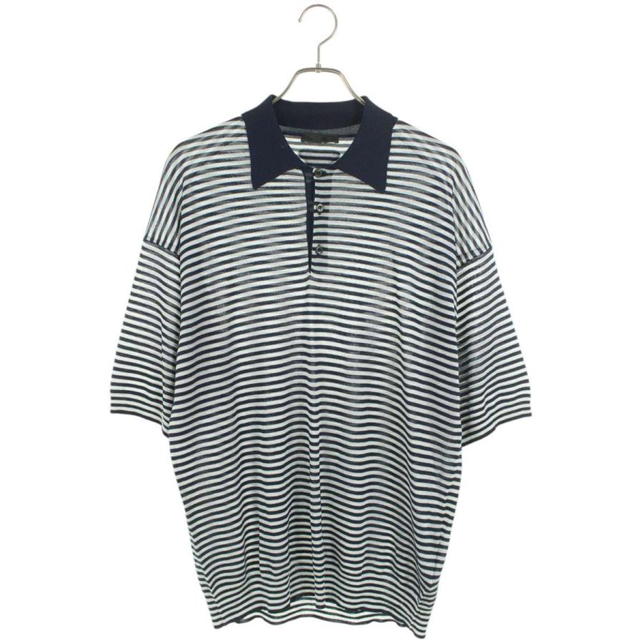 PRADA プラダ 半袖ポロシャツ サイズ:48 UMB446 シルクボーダー PRADA プラダ 半袖ポロシャツ サイズ:48 UMB446 シルクボーダー