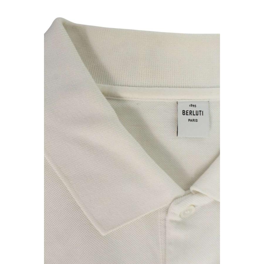 ベルルッティ  R23JP57CAKW レザーロゴパッチ付き半袖ポロシャツ メンズ 3XL Berluti（ベルルッティ） サイズ:3XL R23JP57CAKW レザーロゴパッチ