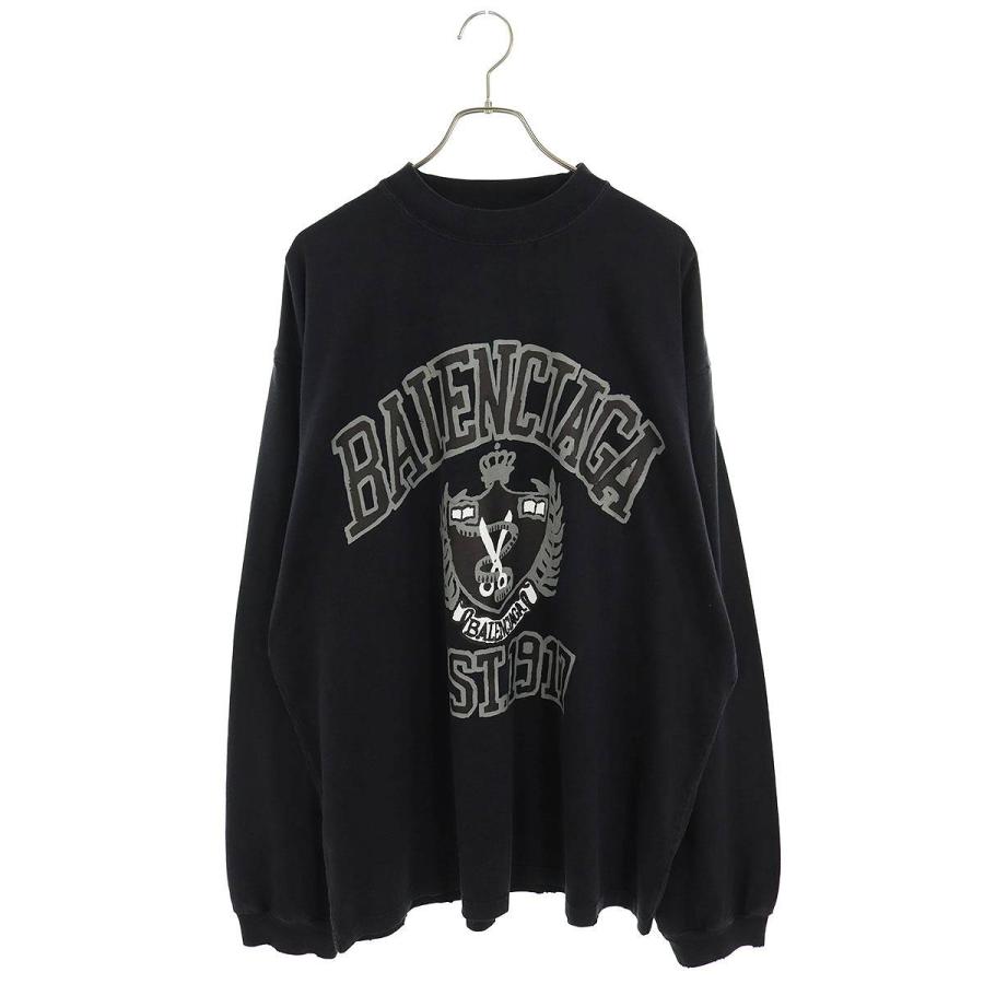 バレンシアガ 長袖カットソー 24SS サイズ:XXL ペイントカレッジロゴ  