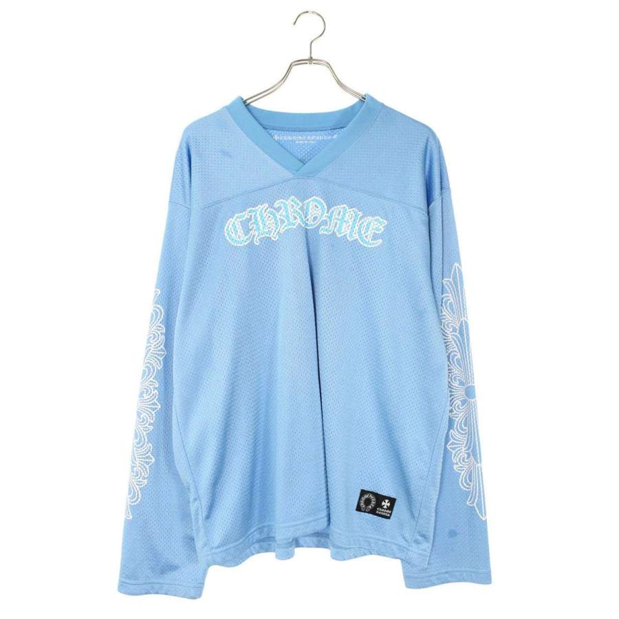 クロムハーツ サイズ:M  MESH WARM UP JERSEY CHプリントメッシュ長袖カットソー 中古 SJ02 CHROME HEARTS（クロムハーツ） 長袖カットソー MESH WARM UP JERSEY