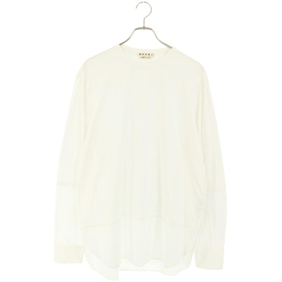 マルニ サイズ:50  20AW  HUMU0097Q0 シャツ切替クルーネック長袖カットソー 中古 BS99 MARNI（マルニ） サイズ:50 20AW HUMU0097Q0 シャツ切替クルーネック