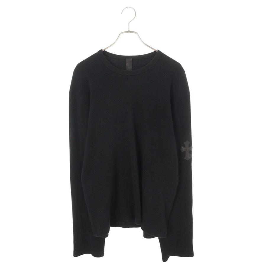クロムハーツ サイズ:XL  Y NOT クロスパッチ付きサーマル長袖カットソー 中古 FK04 CHROME HEARTS（クロムハーツ） 長袖カットソー サイズ:XL Y NOT