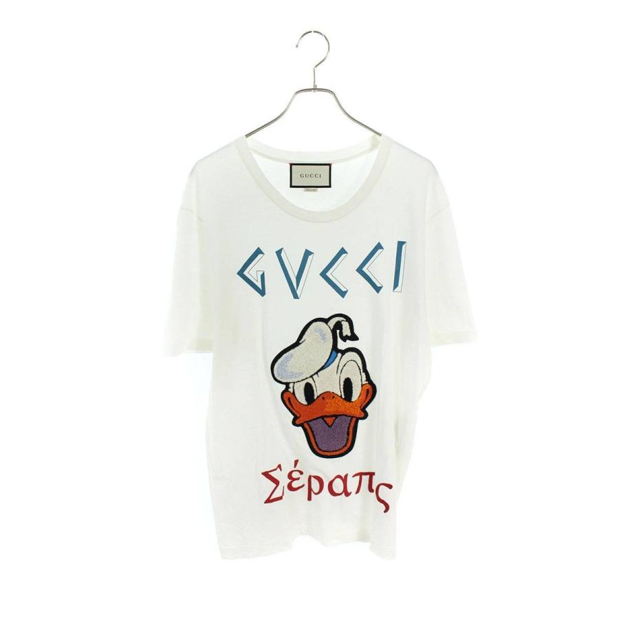 グッチ Gucci ディズニー 17ss X5q31 ドナルドダックプリントtシャツ L ホワイト Sj02 中古 Fcekano Edu Ng