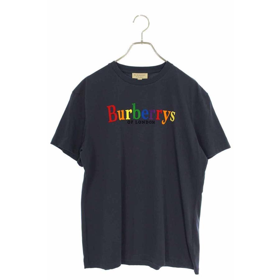 バーバリー Tシャツバーバリー Burberry 18SS 8003523 サイズ:M レインボーロゴ 刺繍Tシャツ 中古 SB01